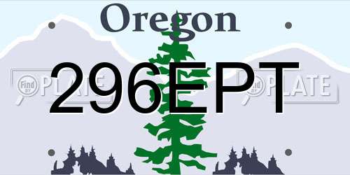 296EPT Oregon License Plate
