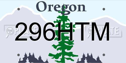 296HTM Oregon License Plate