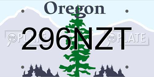 296NZT Oregon License Plate