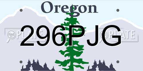 296PJG Oregon License Plate