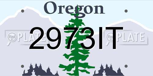 2973IT Oregon License Plate