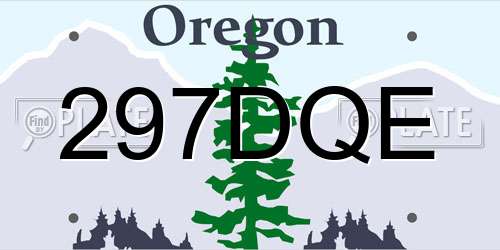 297DQE Oregon License Plate