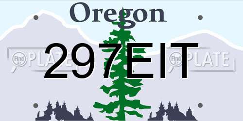 297EIT Oregon License Plate