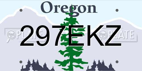297EKZ Oregon License Plate
