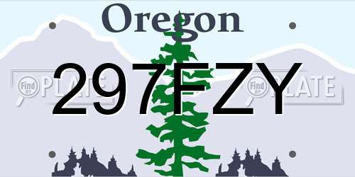 297FZY Oregon License Plate