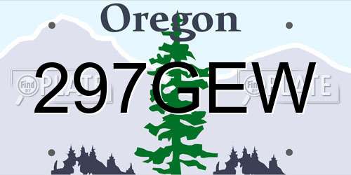 297GEW Oregon License Plate