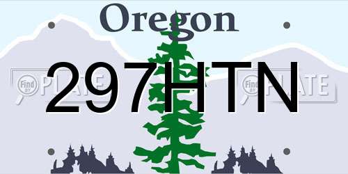 297HTN Oregon License Plate