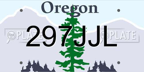 297JJL Oregon License Plate