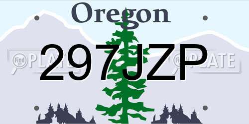 297JZP Oregon License Plate