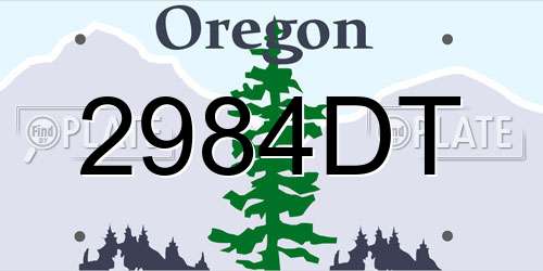 2984DT Oregon License Plate