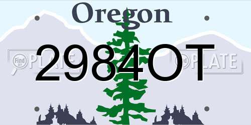 2984OT Oregon License Plate
