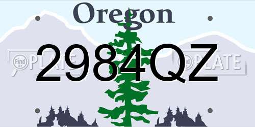 2984QZ Oregon License Plate
