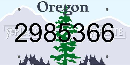 2985366 Oregon License Plate