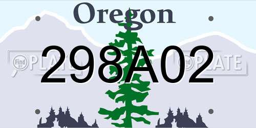 298A02 Oregon License Plate