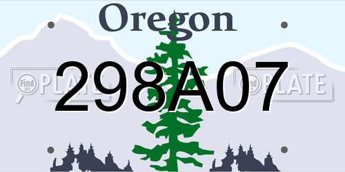 298A07 Oregon License Plate