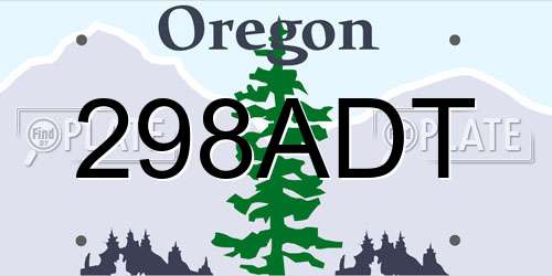 298ADT Oregon License Plate