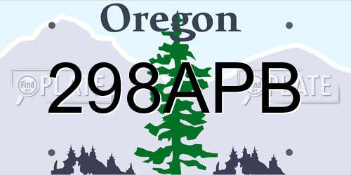 298APB Oregon License Plate
