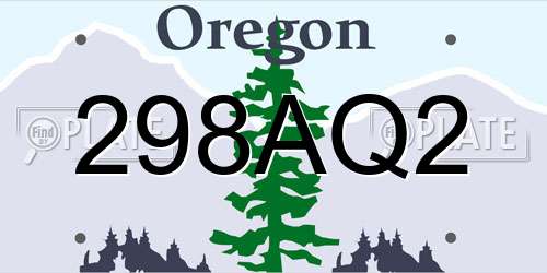 298AQ2 Oregon License Plate