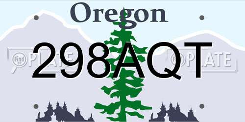 298AQT Oregon License Plate
