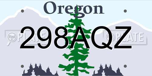 298AQZ Oregon License Plate