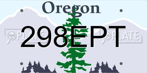 298EPT Oregon License Plate