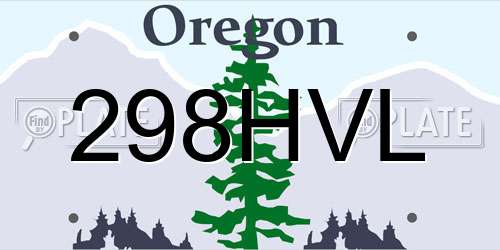 298HVL Oregon License Plate
