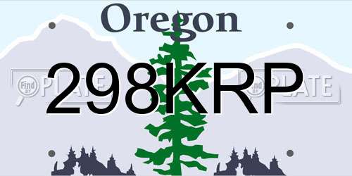 298KRP Oregon License Plate