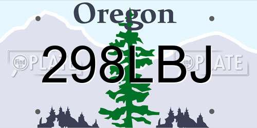 298LBJ Oregon License Plate