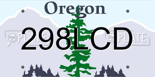 298LCD Oregon License Plate