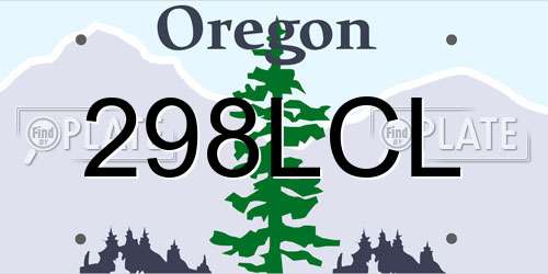 298LCL Oregon License Plate