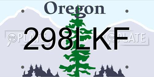 298LKF Oregon License Plate