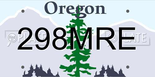 298MRE Oregon License Plate