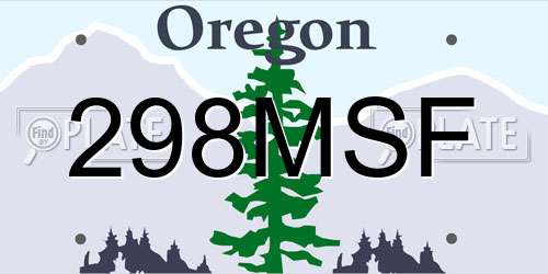 298MSF Oregon License Plate