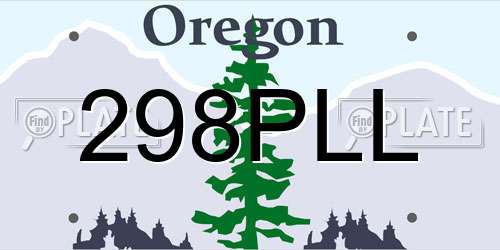 298PLL Oregon License Plate