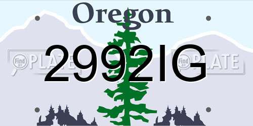 2992IG Oregon License Plate