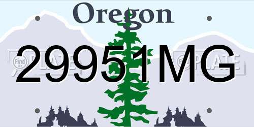 29951MG Oregon License Plate