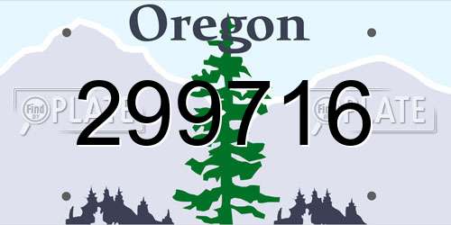 299716 Oregon License Plate