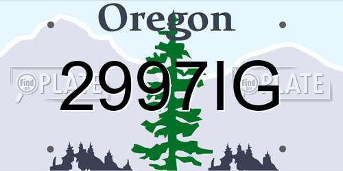2997IG Oregon License Plate
