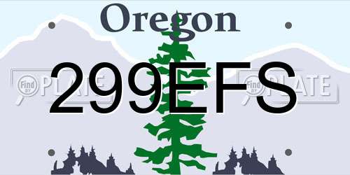 299EFS Oregon License Plate