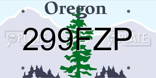 299FZP Oregon License Plate