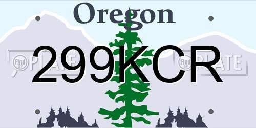 299KCR Oregon License Plate