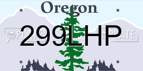 299LHP Oregon License Plate