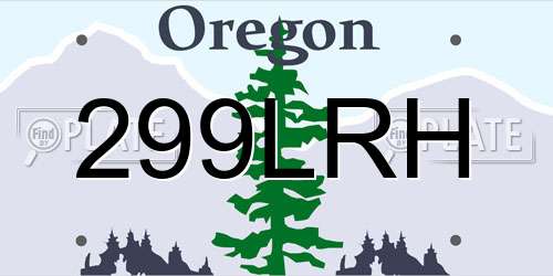 299LRH Oregon License Plate