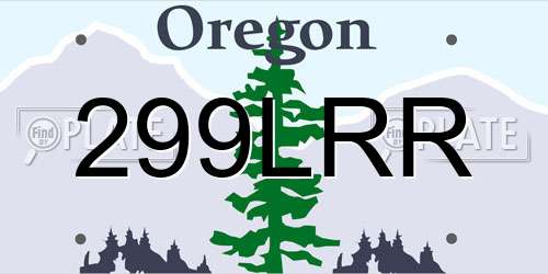 299LRR Oregon License Plate