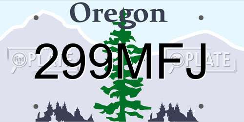 299MFJ Oregon License Plate