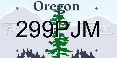 299PJM Oregon License Plate