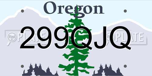 299QJQ Oregon License Plate