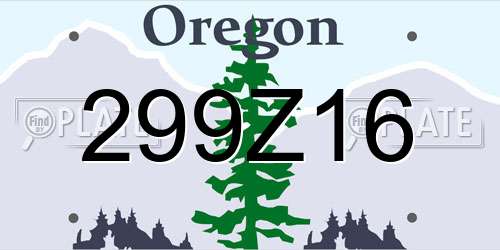 299Z16 Oregon License Plate