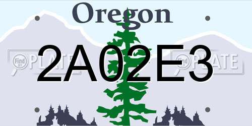 2A02E3 Oregon License Plate