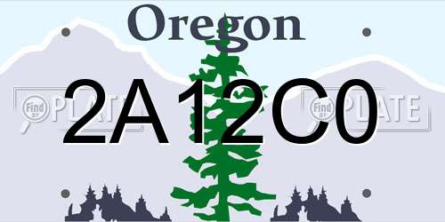 2A12C0 Oregon License Plate